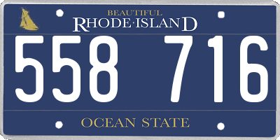 RI license plate 558716