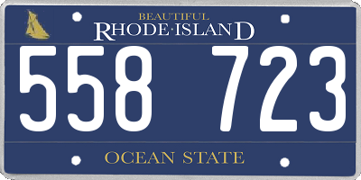 RI license plate 558723