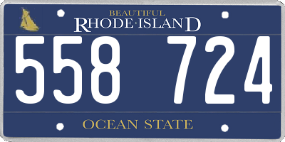 RI license plate 558724