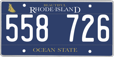 RI license plate 558726