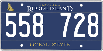 RI license plate 558728