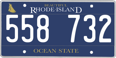 RI license plate 558732