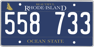 RI license plate 558733