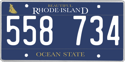 RI license plate 558734