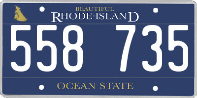 RI license plate 558735