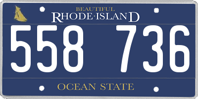 RI license plate 558736