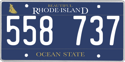 RI license plate 558737