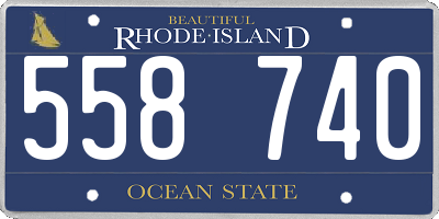 RI license plate 558740