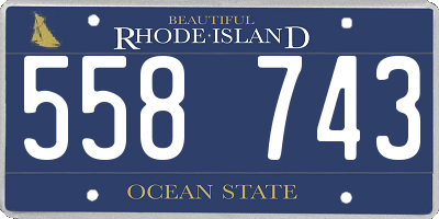 RI license plate 558743