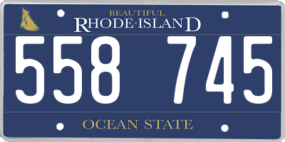 RI license plate 558745