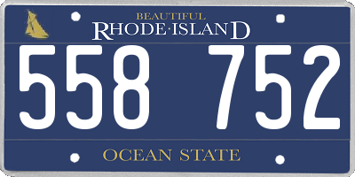 RI license plate 558752