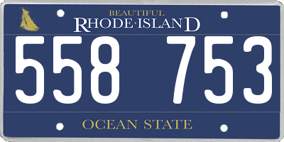 RI license plate 558753
