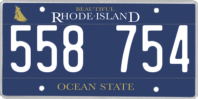 RI license plate 558754