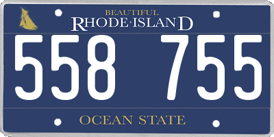 RI license plate 558755