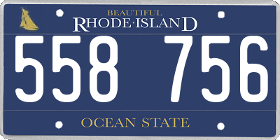 RI license plate 558756