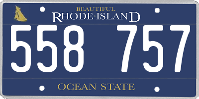 RI license plate 558757