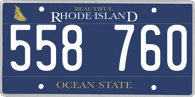 RI license plate 558760