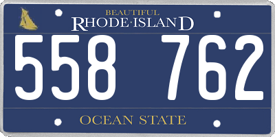 RI license plate 558762