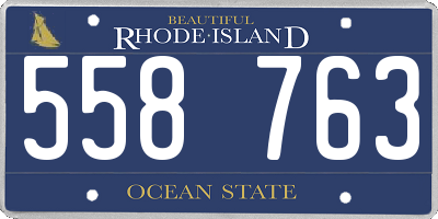 RI license plate 558763