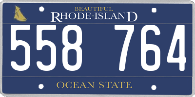 RI license plate 558764