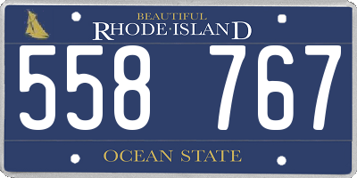 RI license plate 558767