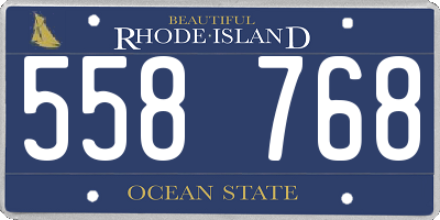 RI license plate 558768