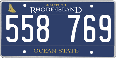 RI license plate 558769