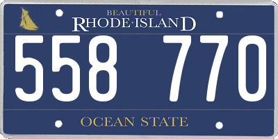 RI license plate 558770