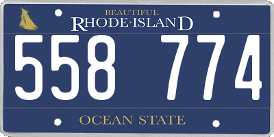RI license plate 558774