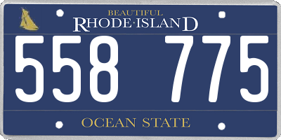 RI license plate 558775