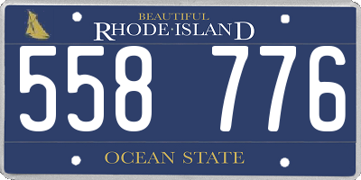 RI license plate 558776