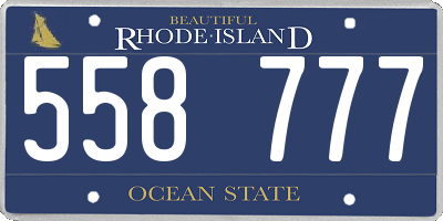 RI license plate 558777