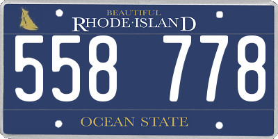 RI license plate 558778