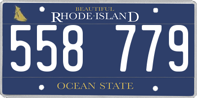 RI license plate 558779