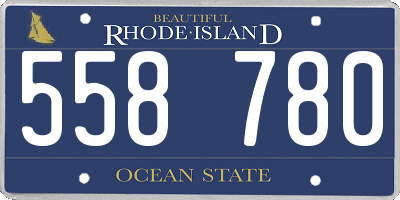 RI license plate 558780