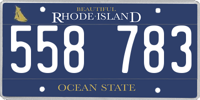 RI license plate 558783