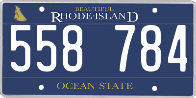 RI license plate 558784