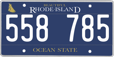 RI license plate 558785