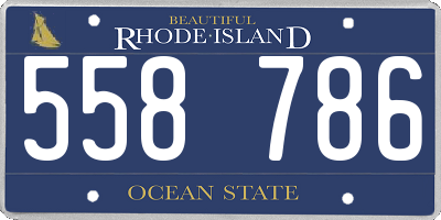 RI license plate 558786