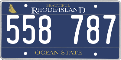 RI license plate 558787