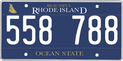 RI license plate 558788