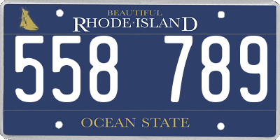 RI license plate 558789
