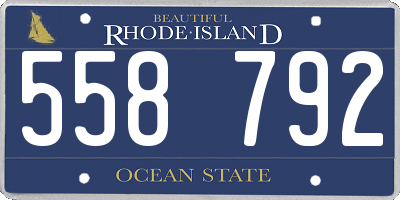 RI license plate 558792