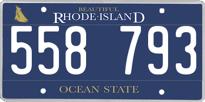 RI license plate 558793