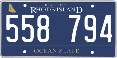 RI license plate 558794