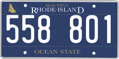 RI license plate 558801