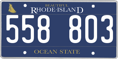 RI license plate 558803