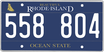 RI license plate 558804