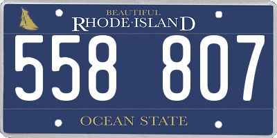 RI license plate 558807