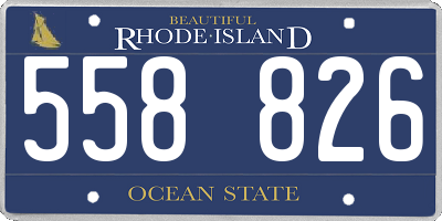 RI license plate 558826